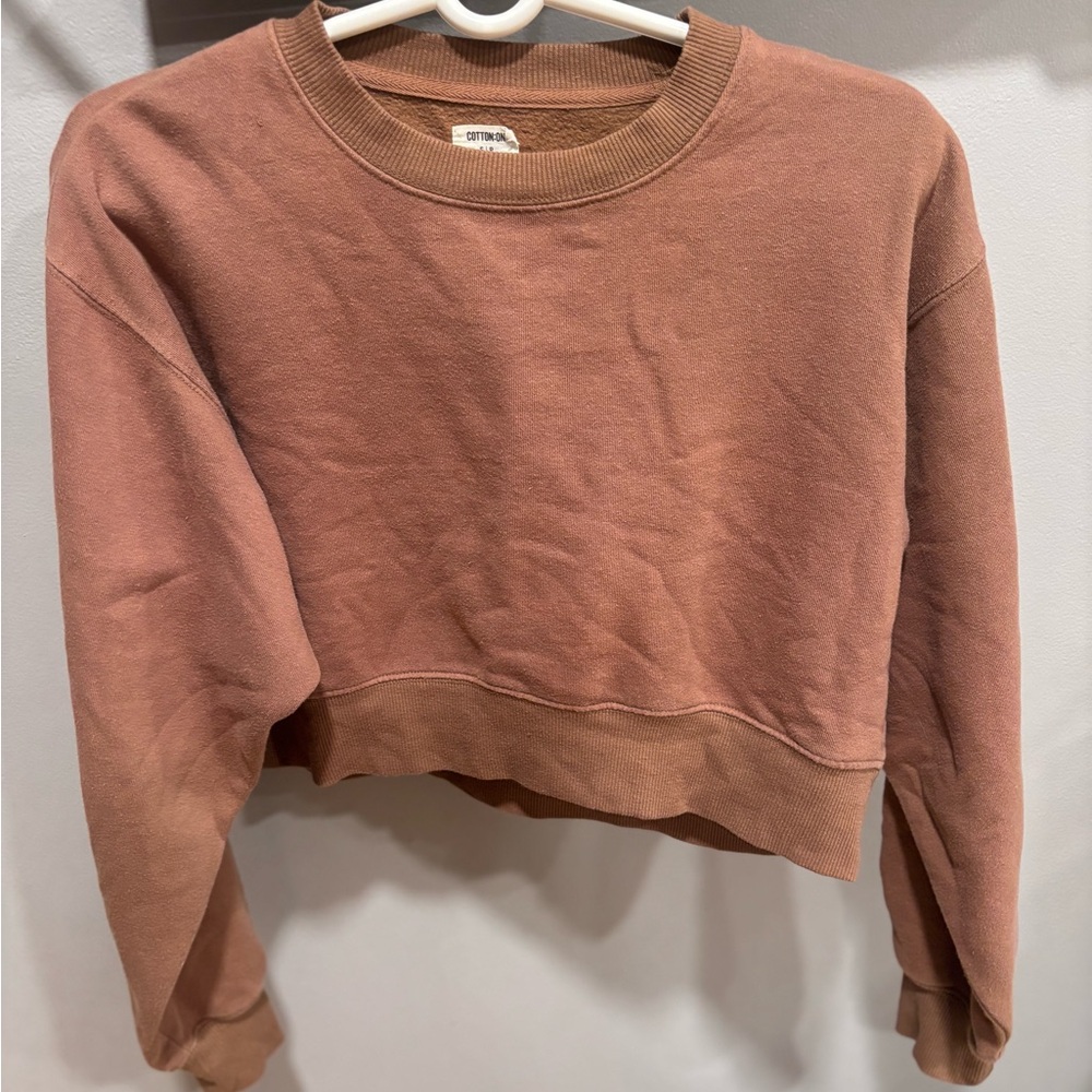 Cotton On Cropped Terracotta Sweatshirt Size Small